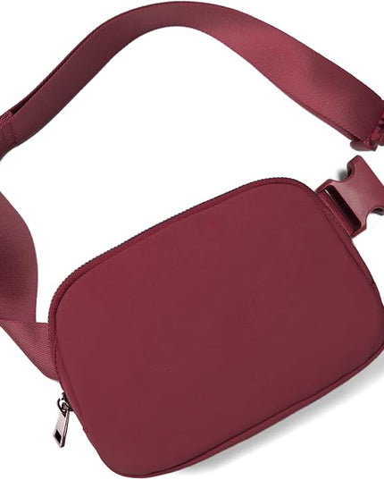Belt Bag Fanny Pack Crossbody Bags for Women Fashion Waist Packs with Adjustable Strap Gifts for Women Men Teen Girls (Wine)