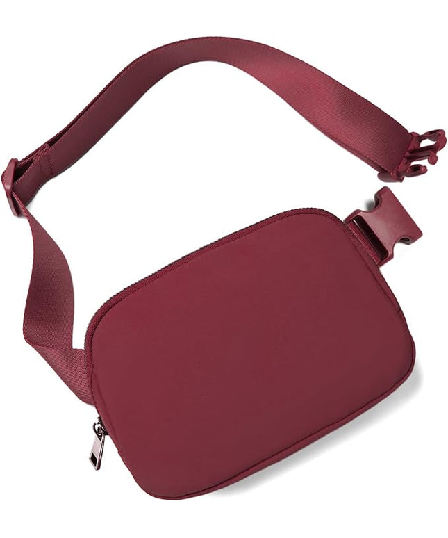 Belt Bag Fanny Pack Crossbody Bags for Women Fashion Waist Packs with Adjustable Strap Gifts for Women Men Teen Girls (Wine)
