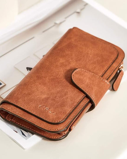 CLUCI Wallet For Women PU Leather RFID Blocking Womens Wallet Bifold Card Holder with ID Window Gifts for Women Birthday | RFID Blocking, Designer, Trifold, Card Holder, ID Window