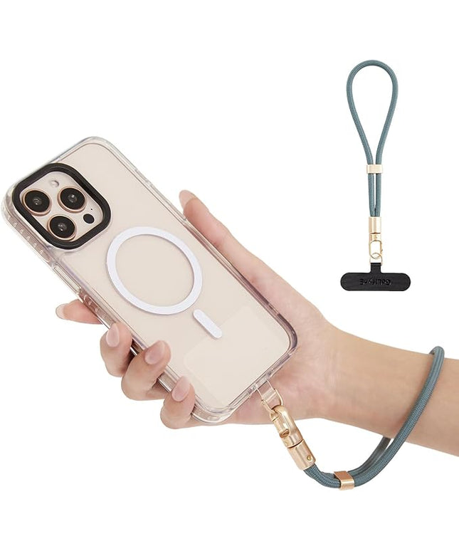 Phone Wrist Strap for iPhone & Samsung – 6mm Lanyard with 2 Non-Adhesive Tether Tabs | Secure Hand Strap for Men & Women (Case Required, for Smartphones) – Morning Teal