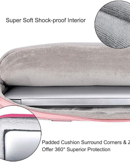 Voova Laptop Bag 13-14 Inch, 360° Protective Laptop Case Sleeve with Shoulder Strap Compatible with Macbook Air 13, MacBook Pro 13/14, Waterproof Computer Bag Slim Briefcase for Men Women, Pink