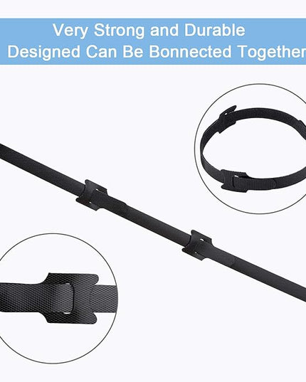 Reusable Cable Ties, 60 PCS 8 Inches Adjustable Cord Straps Wire Organizer Cord Wrap and Hook Loop Cable Management