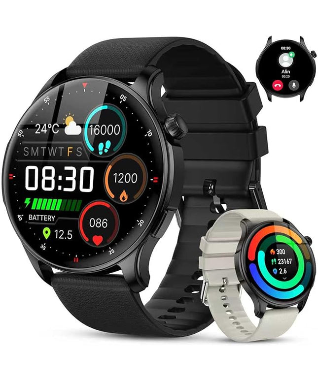 Smart Watch for Men Women Fitness: Waterproof Make Answer Call Digital Mens Watches Running Pedometer Step Tracker Smartwatch Android Phone iPhone Samsung Compatible Sleep SpO2 Heart Rate Monitor