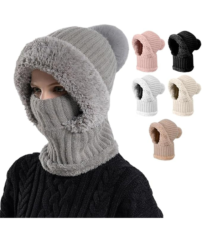 3 in 1 Beanie Hat with Scarf and Mask, Upgrade 3 in 1 Beanie Hat For Women, Fall Winter Warm Knitted Ski Scarf and Mask Set