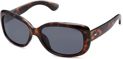 SOJOS Vintage Square Sunglasses for Women Polarized UV Protection Havana Frame SJ2111