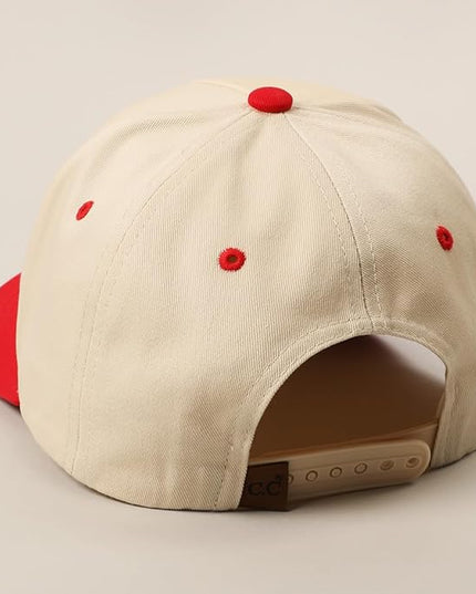 MIRMARU Two-Tone Vintage Canvas Trucker Hats for Men & Women, Adjustable Size Baseball Caps with Trendy Embroidered Design