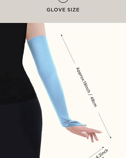 BABEYOND Long Opera Party 20s Satin Gloves Stretchy Adult Size Elbow Length
