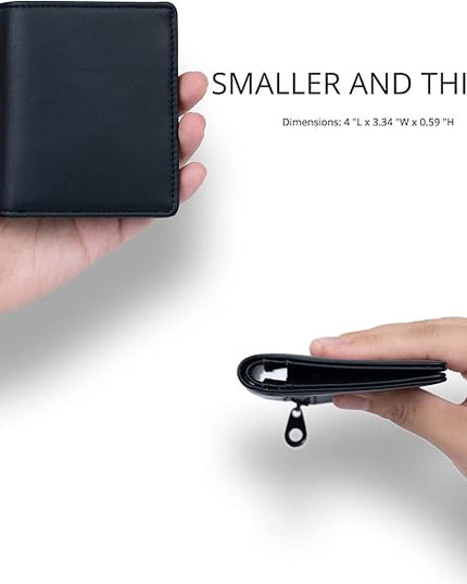 Alldaily Small RFID Wallet for Women Slim Compact Bifold Pocket Ladies Travel Mini Purse (Black)