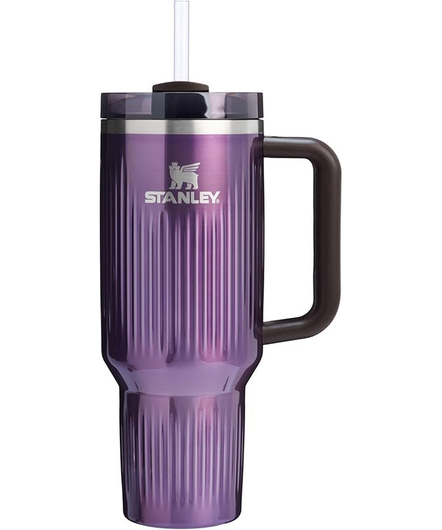 STANLEY Quencher H2.0 Tumbler with Handle and Straw 40 oz | Flowstate 3-Position Lid | Cup Holder Compatible for Travel | Insulated Stainless Steel Cup | BPA-Free | Fluted Wisteria Shine