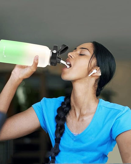 Water Bottle Insulated 32oz 40oz 64oz 128oz Straw Lid Spout Lid & 3 Lids, Leak Proof, Vacuum Insulated,Stainless Steel Water Bottle Wide Mouth for Sports, Gym or Office
