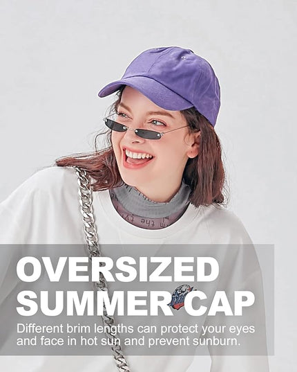 Zylioo XL XXL Oversize Baseball Cap, 100% Cotton Adjustable Dad Hat for Big Heads 23.5"-25.5", Soft Crown Large Size Cap
