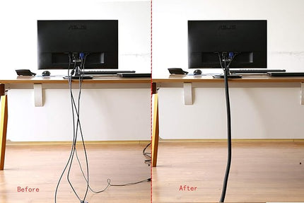 Alex Tech 10ft - 3/8 inch Cord Protector Wire Loom Tubing Cable Sleeve Split Sleeving For USB Cable Power Cord Audio Video Cable – Protect Cat From Chewing Cords - Black