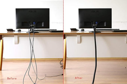 Alex Tech 20ft - 1.5 inch Cord Protector Wire Loom Tubing Cable Sleeve Split Sleeving for USB Cable Power Cord Audio Video Cable - Protect Cat from Chewing Cords - Black