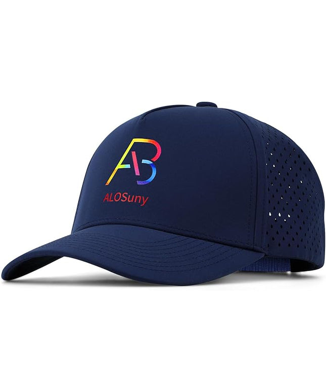 AB ALOSUNY Men Adjustable Baseball Cap with Curved Breathable Quick-Drying Laser-Cut Mesh Back Closure Hat