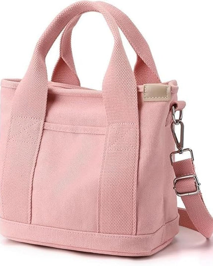 Small Tote Bag with Zipper, 2024 Canvas Multi-Pocket Crossbody Bag Shoulder Bag Satchel Hobo Bag Messenger Bag