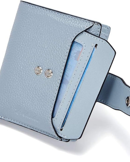 BOSTANTEN Women Leather Wallet RFID Blocking Small Bifold Zipper Pocket Wallet Card Case Purse with ID Window