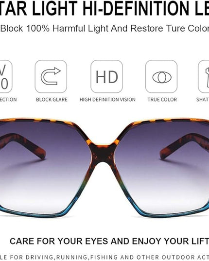 Dollger Oversized Square Sunglasses for Women Big Large Wide Fashion Shades for Men UV Protection Unisex