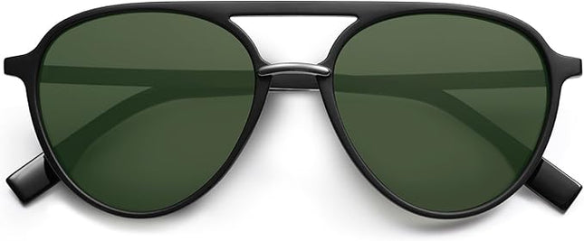SOJOS Retro Aviator Polarized Sunglasses for Women Men Double Bridge Ladies Shades
