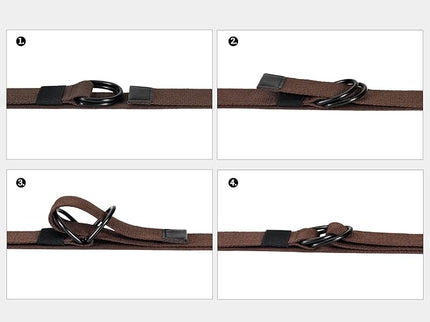 maikun Mens & Womens Canvas Belt with Black D-ring Buckle 1 1/2" Wide Solid Color Fabric Belt for Men