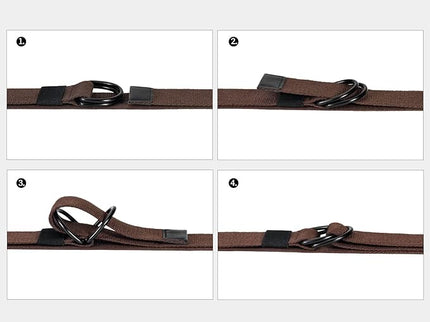 maikun Mens & Womens Canvas Belt with Black D-ring Buckle 1 1/2" Wide Solid Color Fabric Belt for Men