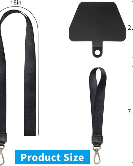 SHANSHUI Phone Lanyard, Neck Wrist Nylon Cell Phone Lanyard, 1 Pcs Tether Pads Compatible with iPhone & All Smartphones in Full Cover Cases
