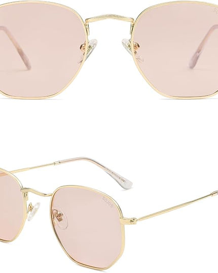 SOJOS Square Polarized Sunglasses for Women Men Small Hexagonal Polygon Shades SJ1072