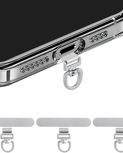 360° Rotating Stainless Steel Phone Tether Tab (3-Pack) - Universal for iPhone & Other Phones (Fits Wristbands/Necklaces/Crossbody Straps)