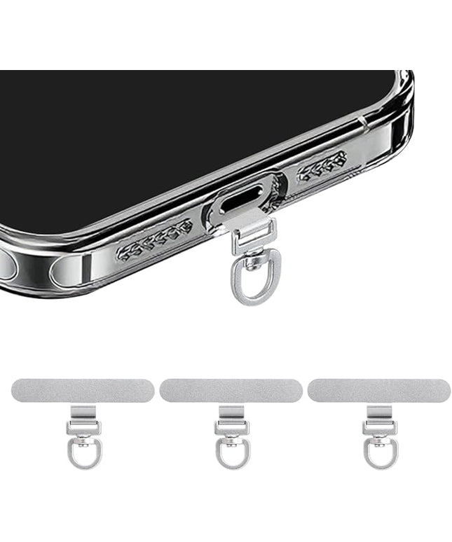 360° Rotating Stainless Steel Phone Tether Tab (3-Pack) - Universal for iPhone & Other Phones (Fits Wristbands/Necklaces/Crossbody Straps)