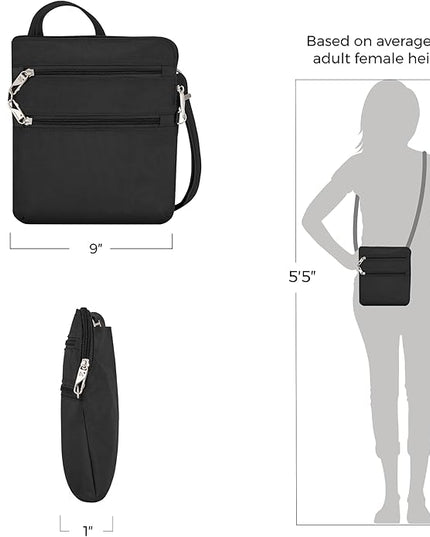 Travelon Anti-theft Classic Slim Double Zip Crossbody