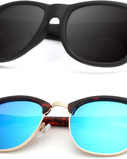 KALIYADI Polarized Sunglasses for Men and Women Semi-Rimless Frame Driving Sun glasses UV Blocking