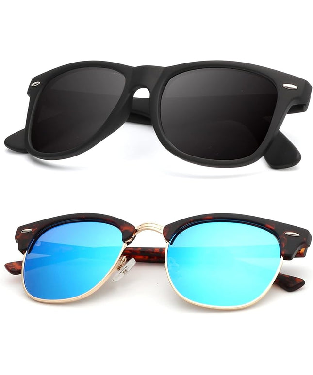 KALIYADI Polarized Sunglasses for Men and Women Semi-Rimless Frame Driving Sun glasses UV Blocking
