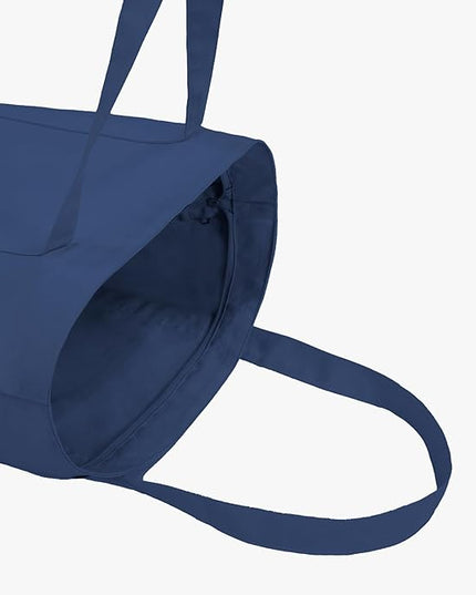 Eco Right Canvas Tote Bag for Women with Zip & Inner Pocket, 100% Organic Cotton Tote Bags for Men, Shopping, Beach