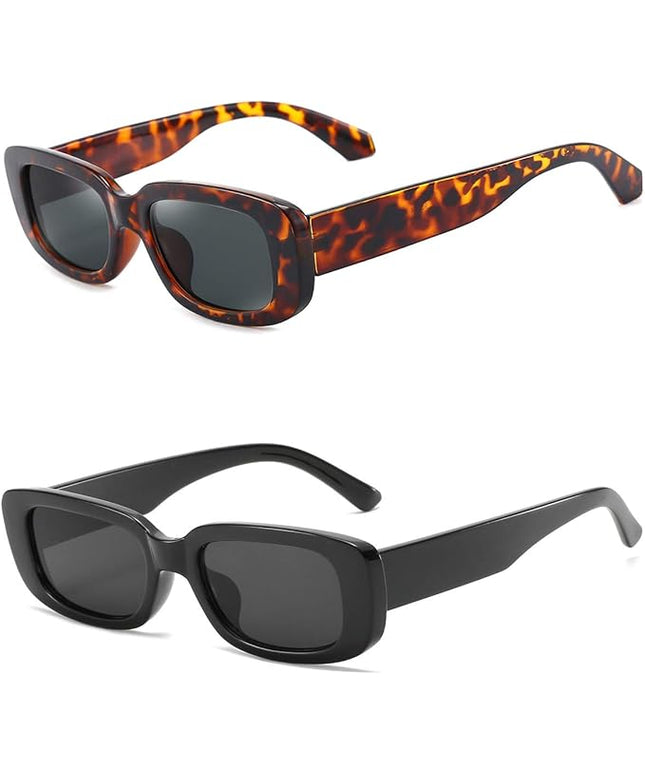 Dollger Rectangle Sunglasses for Women Men Trendy Retro Fashion Sunglasses UV 400 Protection Square Fram
