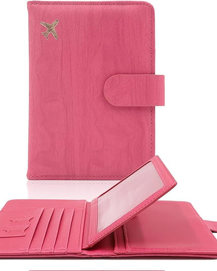 Melsbrinna Rfid Passport Holder for Travel women/Men, Cute Passport Wallet Rfid Blocking Card Slots, Rfid Passport Cover/CaseTravel Wallet, Passport Book Holder (1, Pink1)