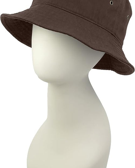 Utmost Bucket Hat 100% Cotton & Denim Lightweight Packable Outdoor Summer Beach Fishing Sun Hat(S/M, 1pc Dark Brown)