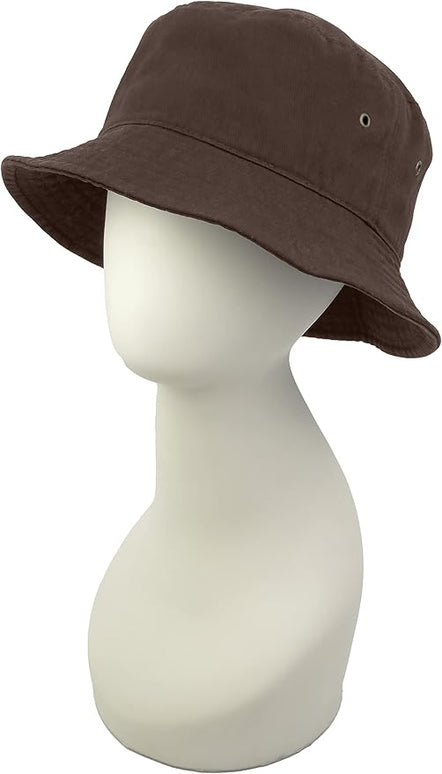 Utmost Bucket Hat 100% Cotton & Denim Lightweight Packable Outdoor Summer Beach Fishing Sun Hat(S/M, 1pc Dark Brown)