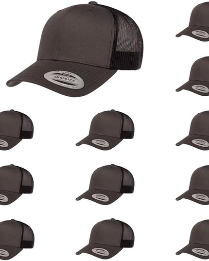 Yupoong Classic Premium Mesh 6 Panel Retro Trucker Cap | Mid Profile Snapback | OSFA | Bulk Pack Available