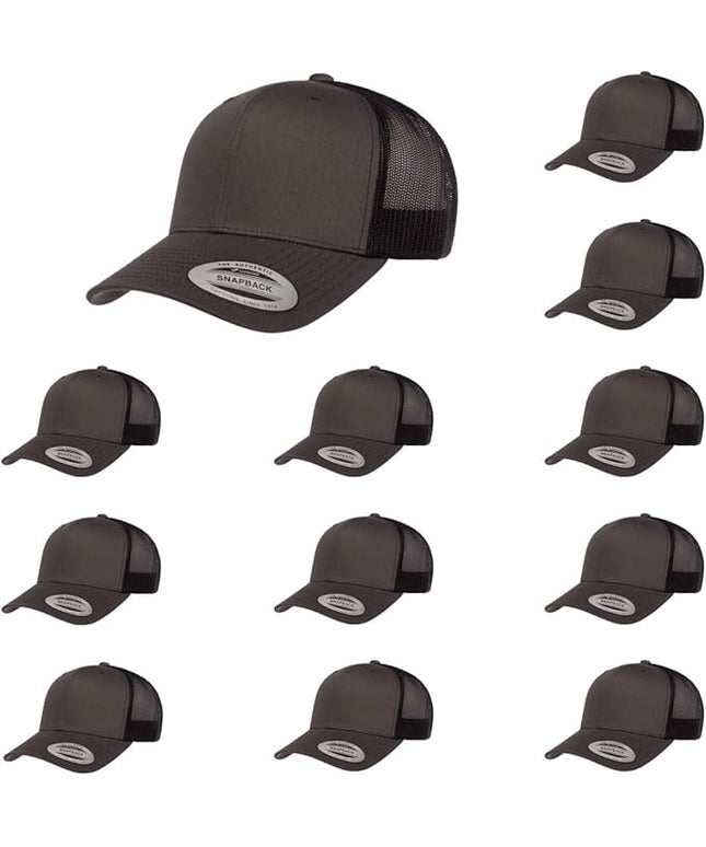 Yupoong Classic Premium Mesh 6 Panel Retro Trucker Cap | Mid Profile Snapback | OSFA | Bulk Pack Available