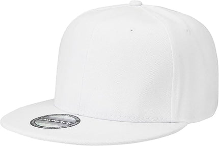Classic Snapback Hat Cap Hip Hop Style Flat Bill Blank Solid Color Adjustable Size