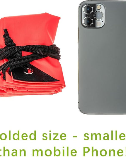 CODOBON Lightweight Drawstring Backpack with 2 Compartments – Holds 14" Laptop & Shoes | Foldable to Phone Size, Zip Pocket with Cable Port | Economical for Gym, Travel, Men Women (20, Red)