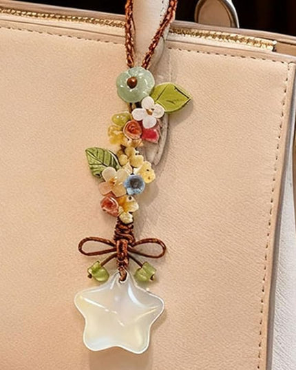 Ice-transparent Star Phone Charm Cute Bow Leaf Flower Phone Charms Strap Aesthetic Cellphone Keychain Camera Charm Strap Bag Hanging Pendant Decorations Handbag Charms Accessories Womens Keychain