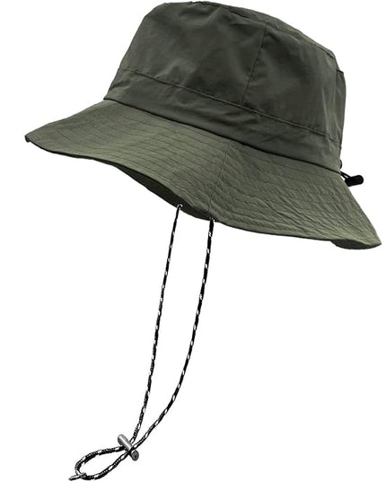 woogwin Waterproof Bucket Rain Hat with Chin Strap Quick Dry Packable Boonie Sun Hat Safari Hat UV Protection