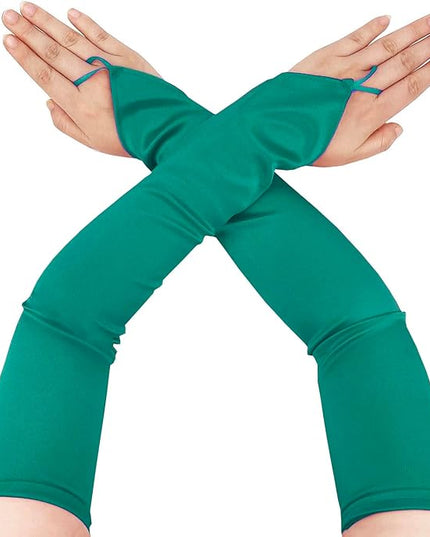 Fingerless Long Glove 1920s Satin Stretchy Elbow Length Opera Party Gloves