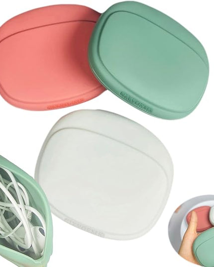 Silicone Headphone Organizer-Data Cable Storage Case-Mini Key Box-Portable Wired Headphone Organizer(Red-Grey-Green-3PCS)