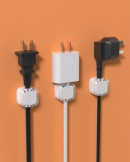6 Pack Magnetic Cord Organizer & Cable Clips - Adjustable Under Desk Cable Management, Adhesive Wire Holder for Home, Office, Phone, Car, Wall, and Nightstand (White)