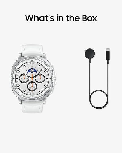 Samsung Galaxy Watch 8 Classic (2025) 46mm Bluetooth Smartwatch, Cushion Design, Rotating Bezel, Quick Button, Sleep Coaching, Running Coach, Energy Score, White [US Version, 2 Yr Warranty]