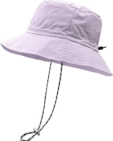 woogwin Waterproof Bucket Rain Hat with Chin Strap Quick Dry Packable Boonie Sun Hat Safari Hat UV Protection