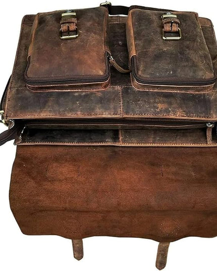 cuero Retro Brown Laptop Messenger Bag Office Briefcase Crossbody Travel Bag For Men And Women Bag Office Laptop Bag