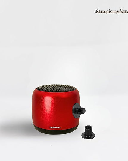 Tote Tunes Waterproof Mini Bluetooth Speaker Compatible with Bogg-Style Tote Bags – Wireless Portable Sound with Secure Rivet Attachment (Red)