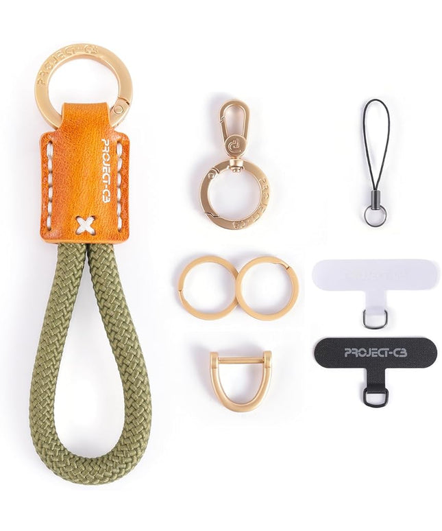 project-cb Phone Finger Ring Strap 1,Phone Tether Tab 2,Phone Lanyard,Phone Strap,Key Chain,Key Ring 2,Charms for Phone Case,Phone Accessories(Green-G)